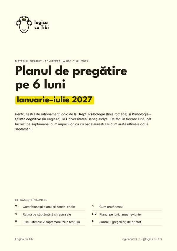 Coperta planului de pregătire pe 6 luni